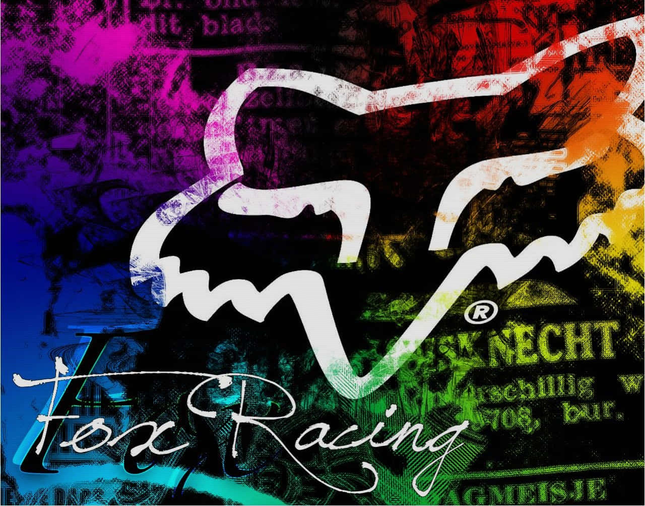 Fox Racing Logo On A Colorful Background Wallpaper