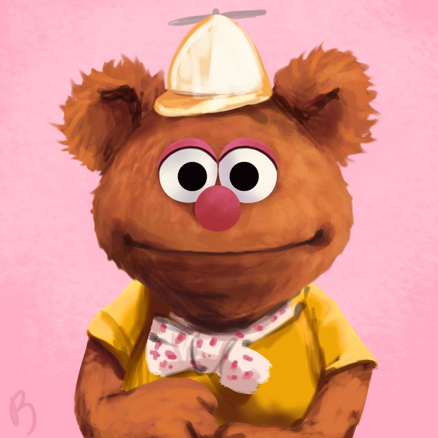 Fozzie Bear With Hat And Ribbon Wallpaper