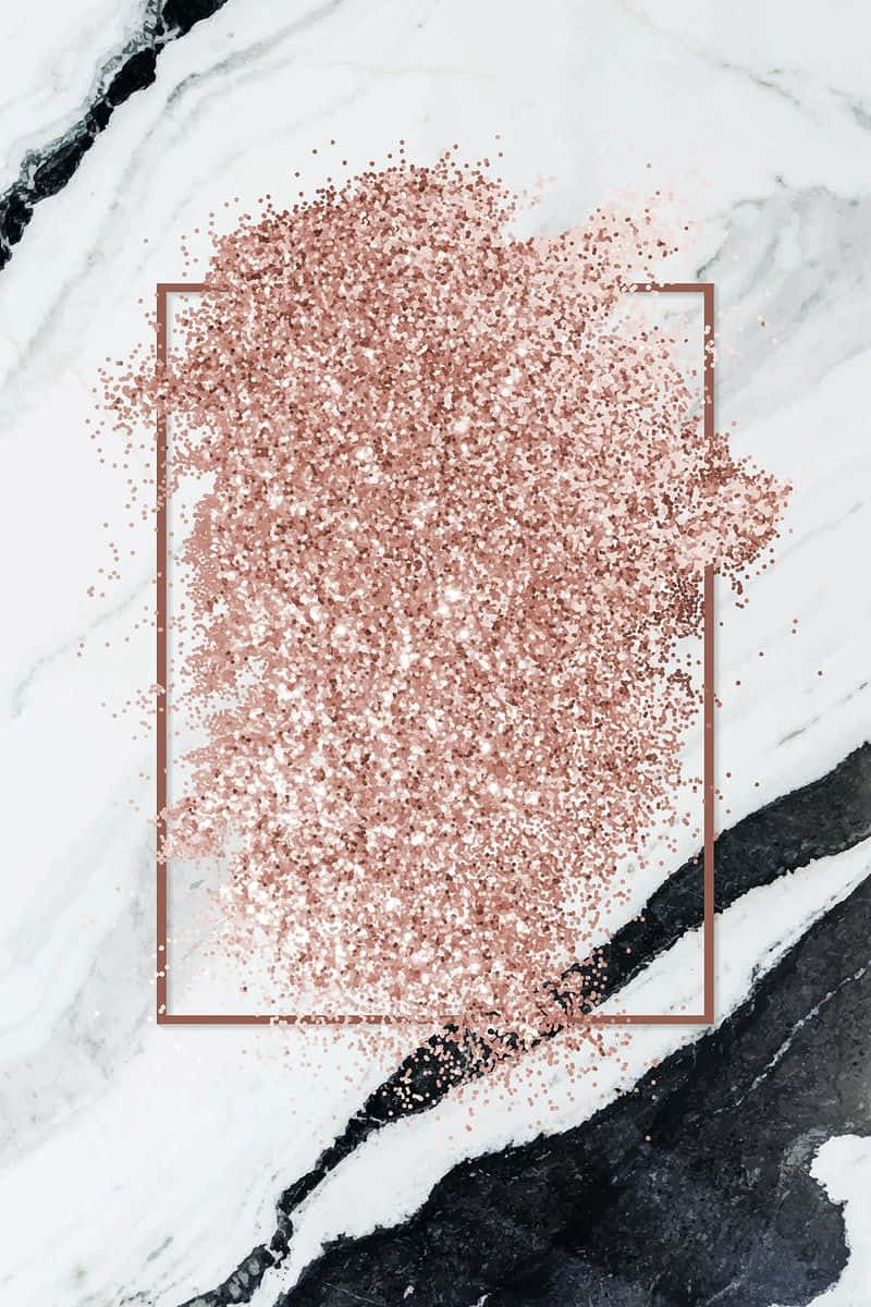 Frame Rose Gold Black Marble Wallpaper