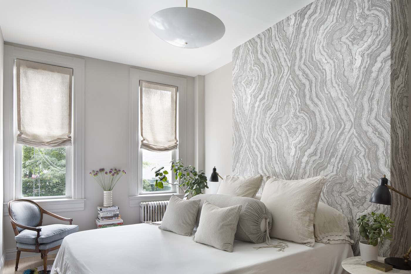 Frameless Bed Bold Wall Wallpaper