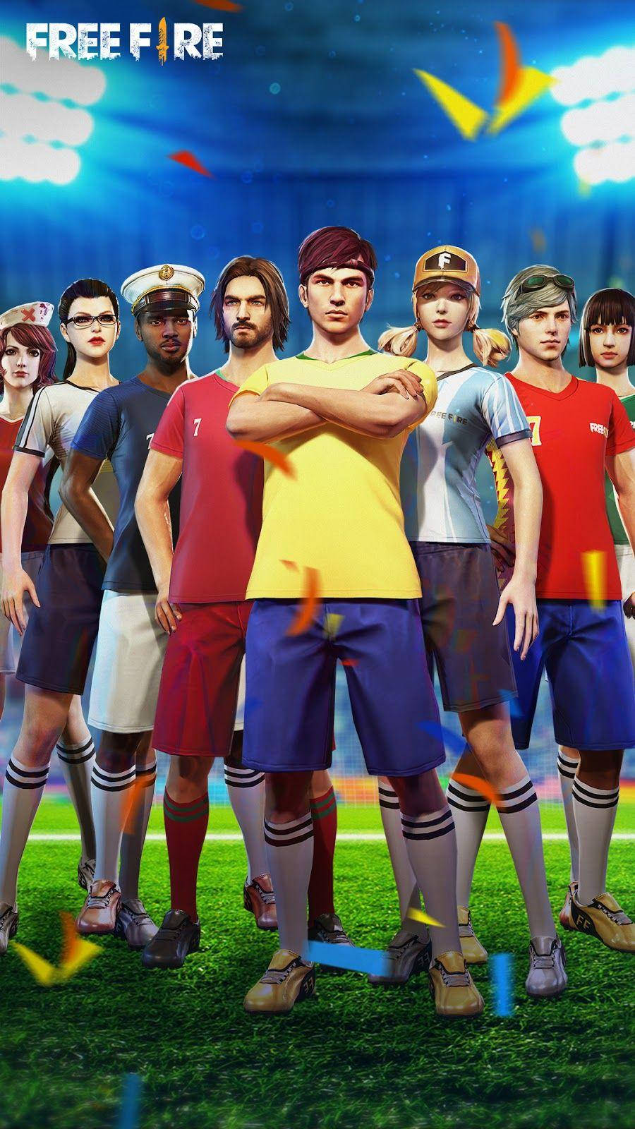 Download free Free Fire 3d Character In Soccer Uniforms Wallpaper ...