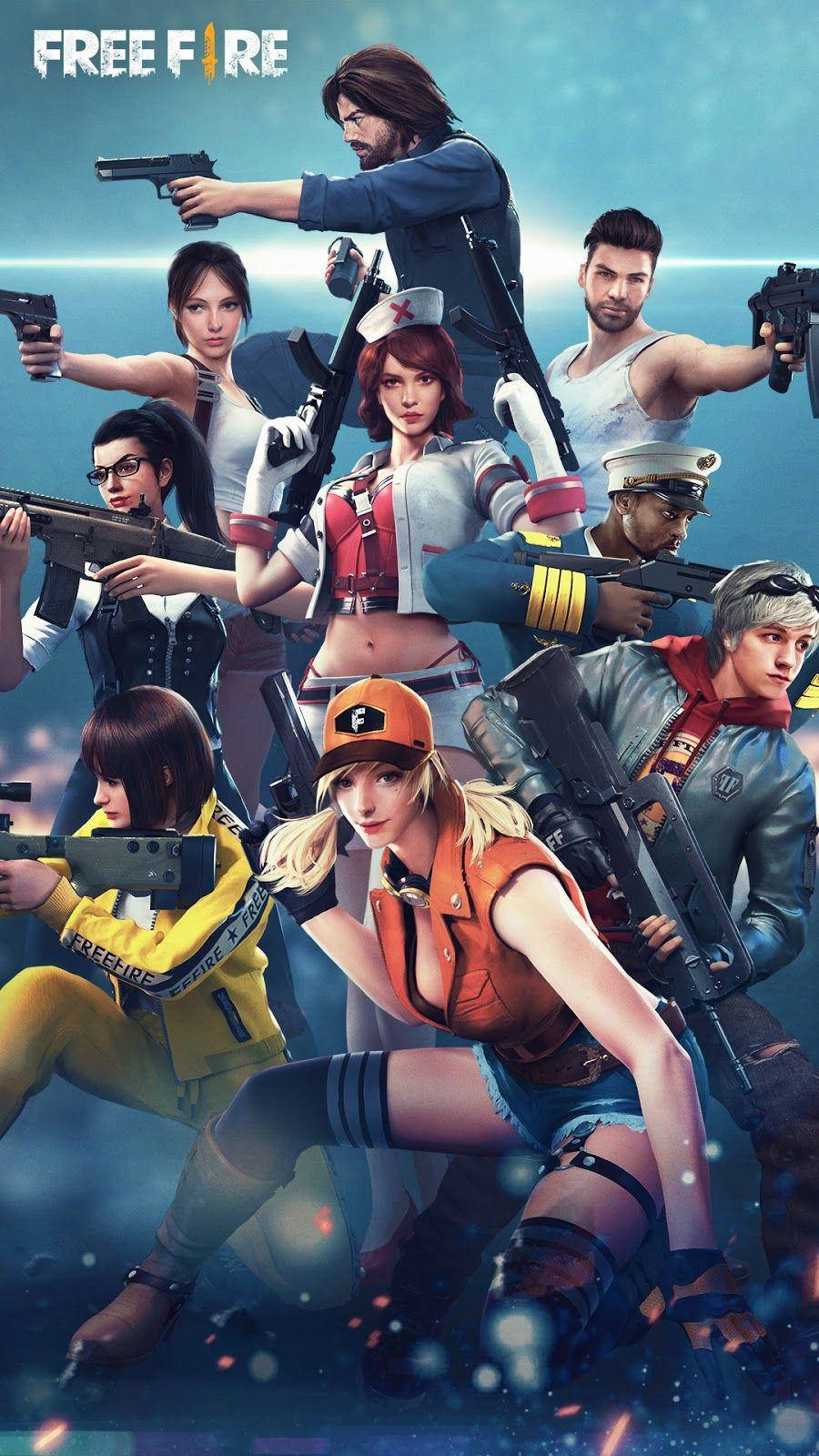 Download free Free Fire 3d Characters Posing Together Wallpaper ...