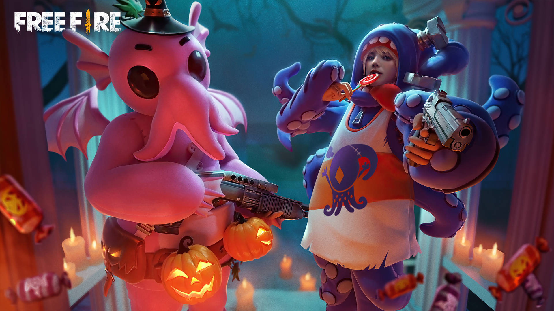 Download free Free Fire Bundle Halloween Skin Wallpaper - MrWallpaper.com