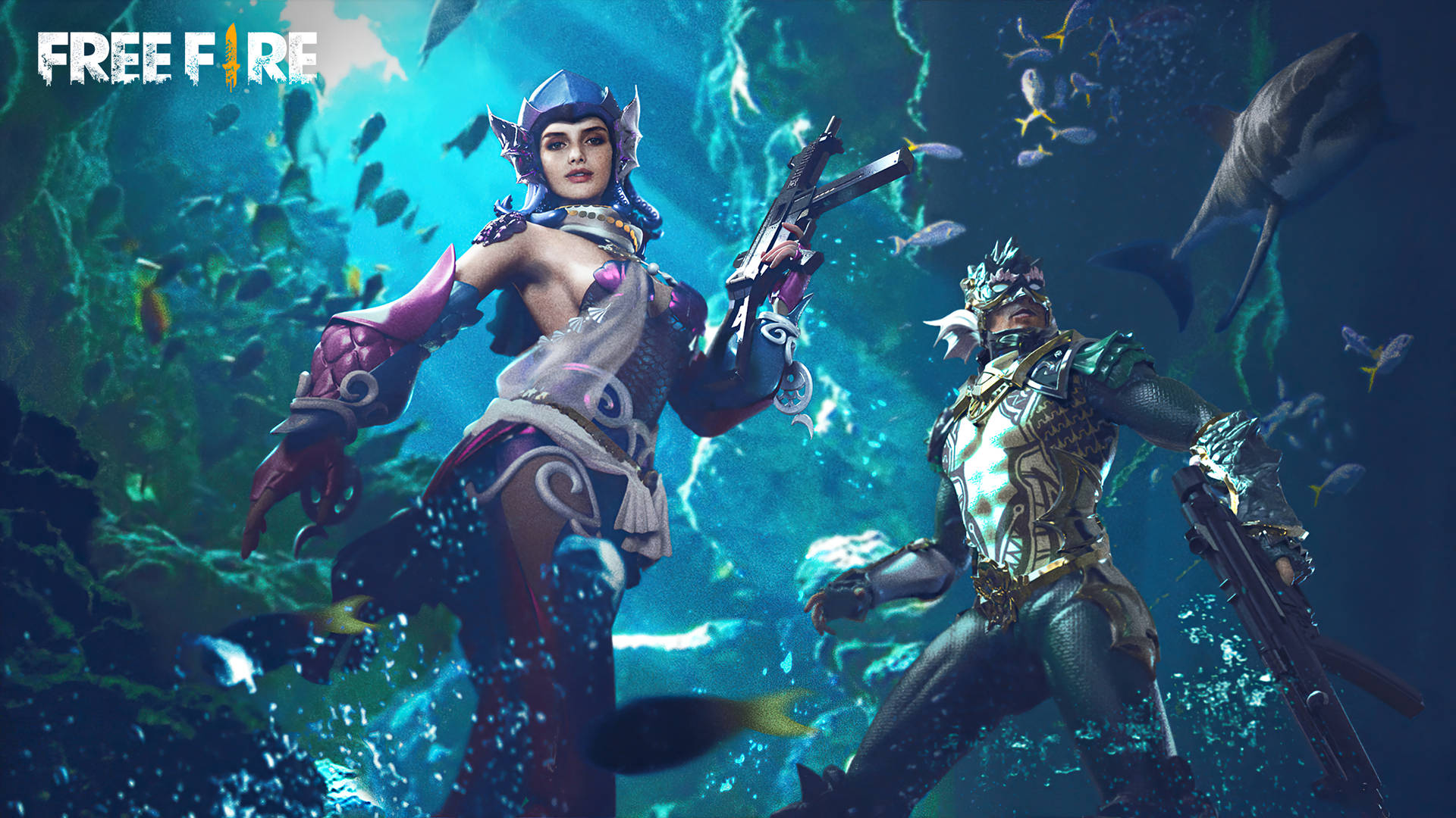 Download free Free Fire Bundle Underwater Skins Wallpaper - MrWallpaper.com