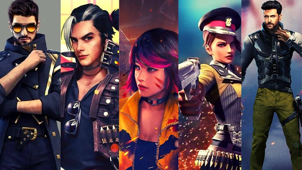 Free Fire Characters Collage Wallpaper