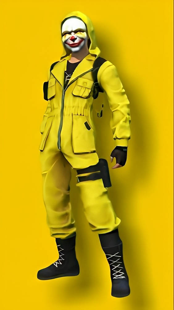 Free Fire Criminal Bundle Yellow Character Wallpaper