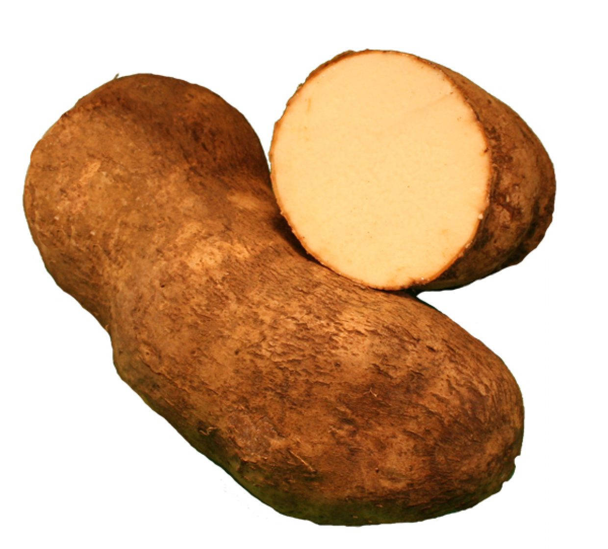 Fresh Brown Yam Revealing White Flesh Wallpaper