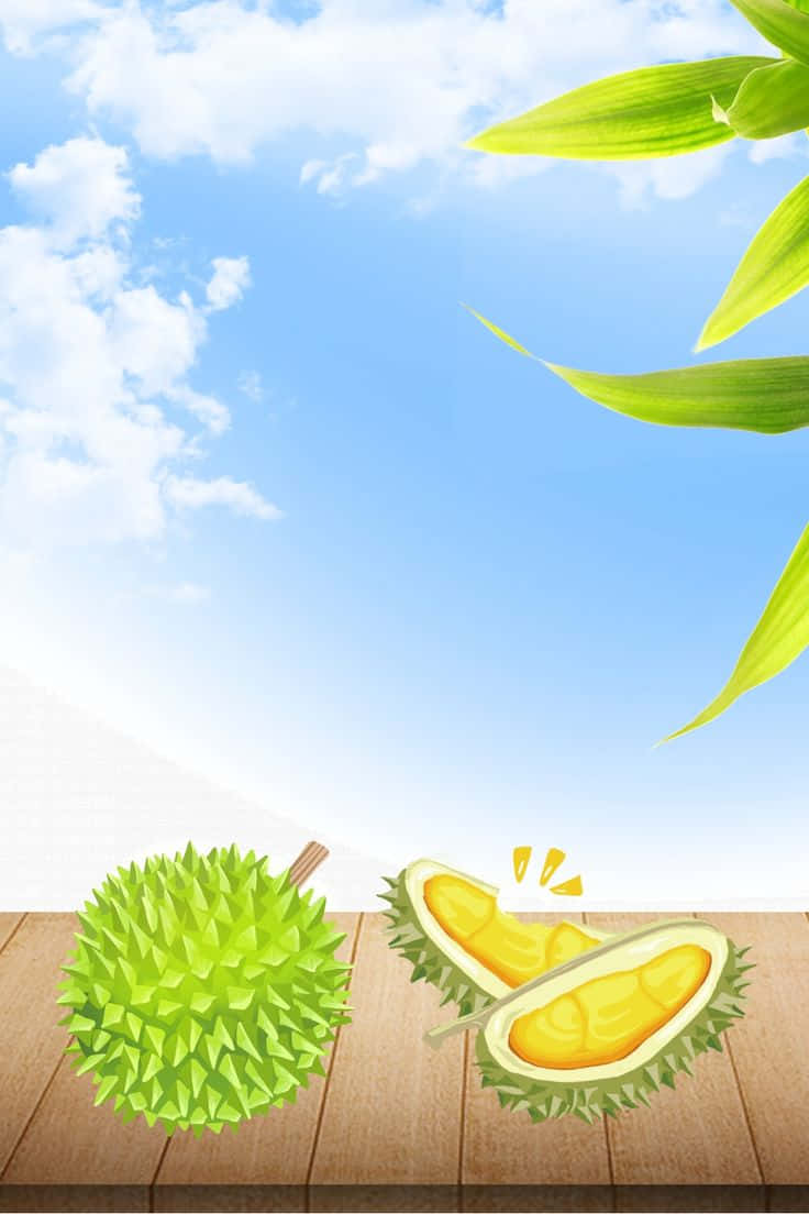 Fresh Durian Fruit Illustration Wallpaper