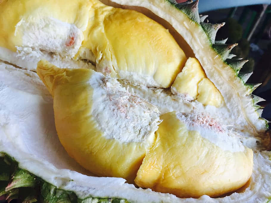 Fresh Durian Fruit Opened Wallpaper