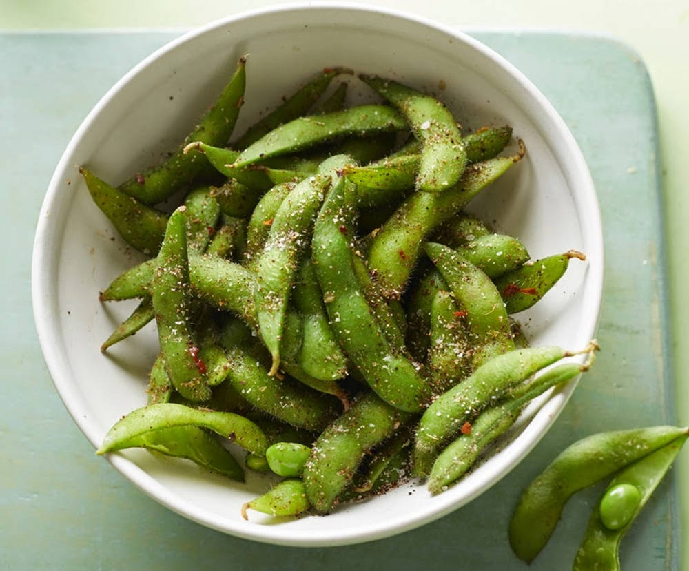 Fresh Spicy Edamame Beans On A Plate Wallpaper