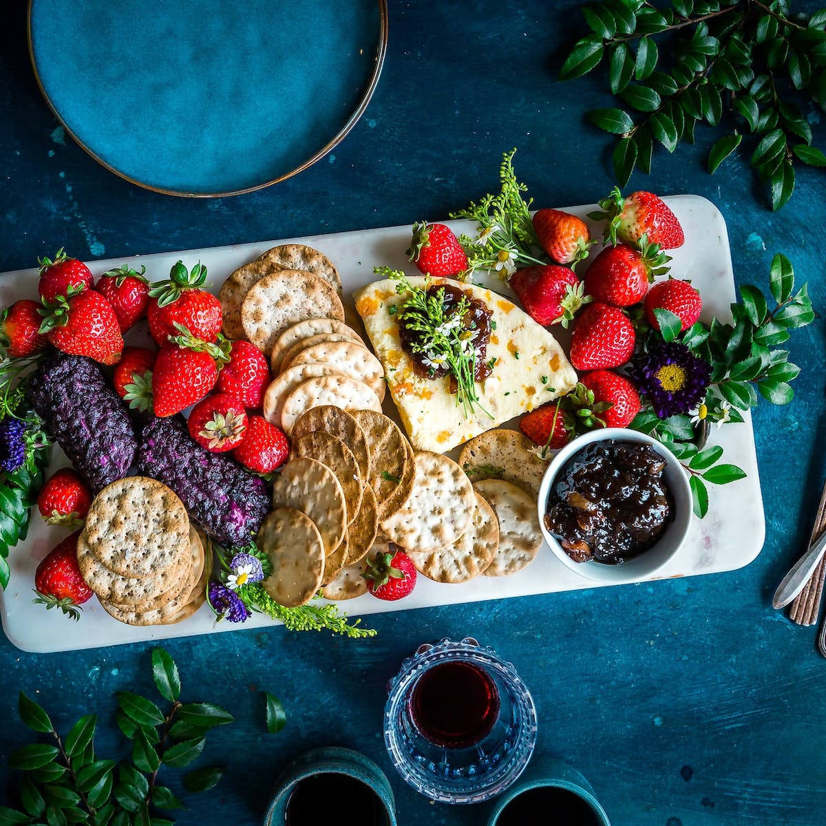 Fresh Strawberries With Homemade Biscuits Dish Wallpaper