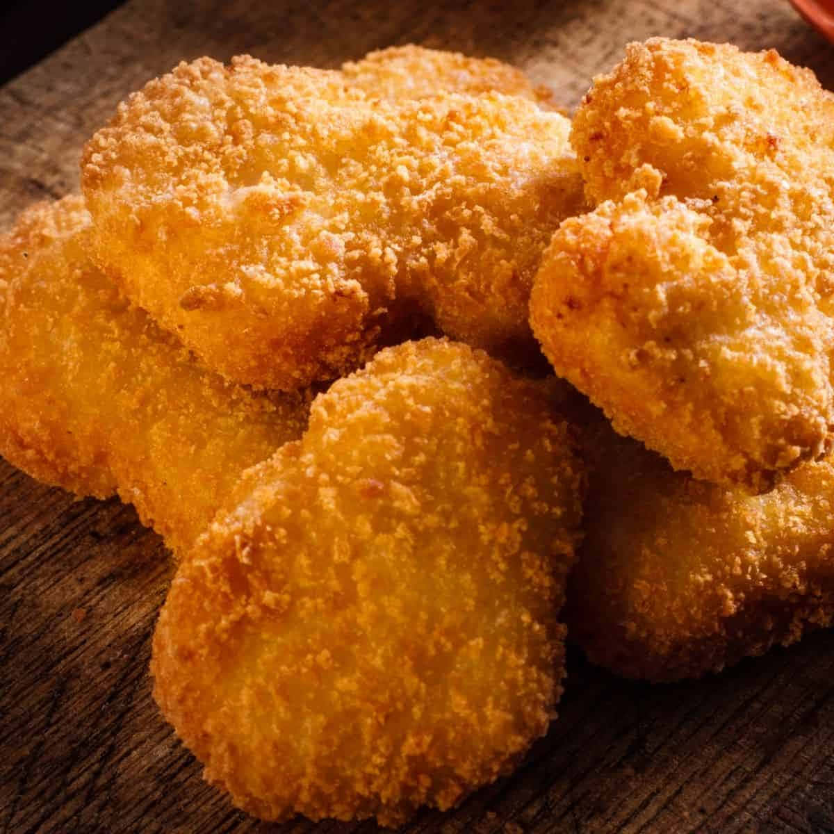 Fried Chicken Nuggets On A Wooden Table Wallpaper