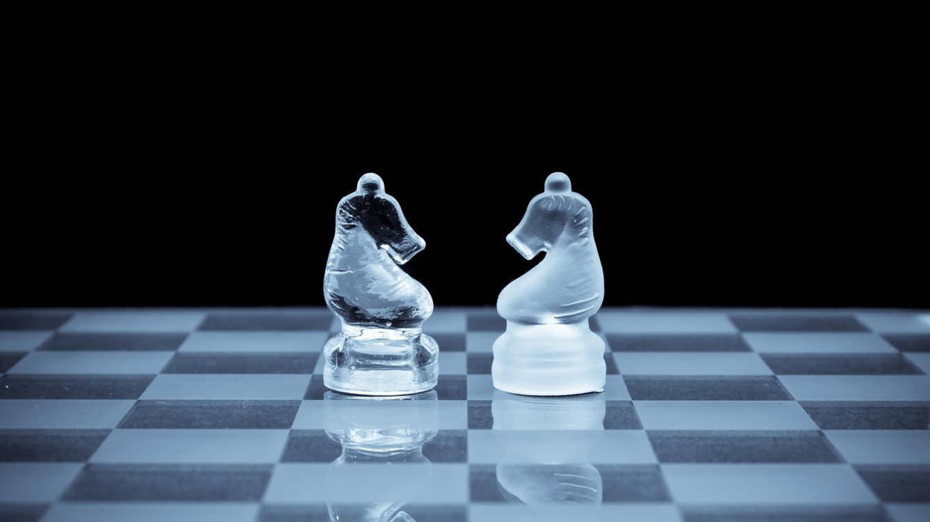 Frosted Glass Chess Knights Wallpaper