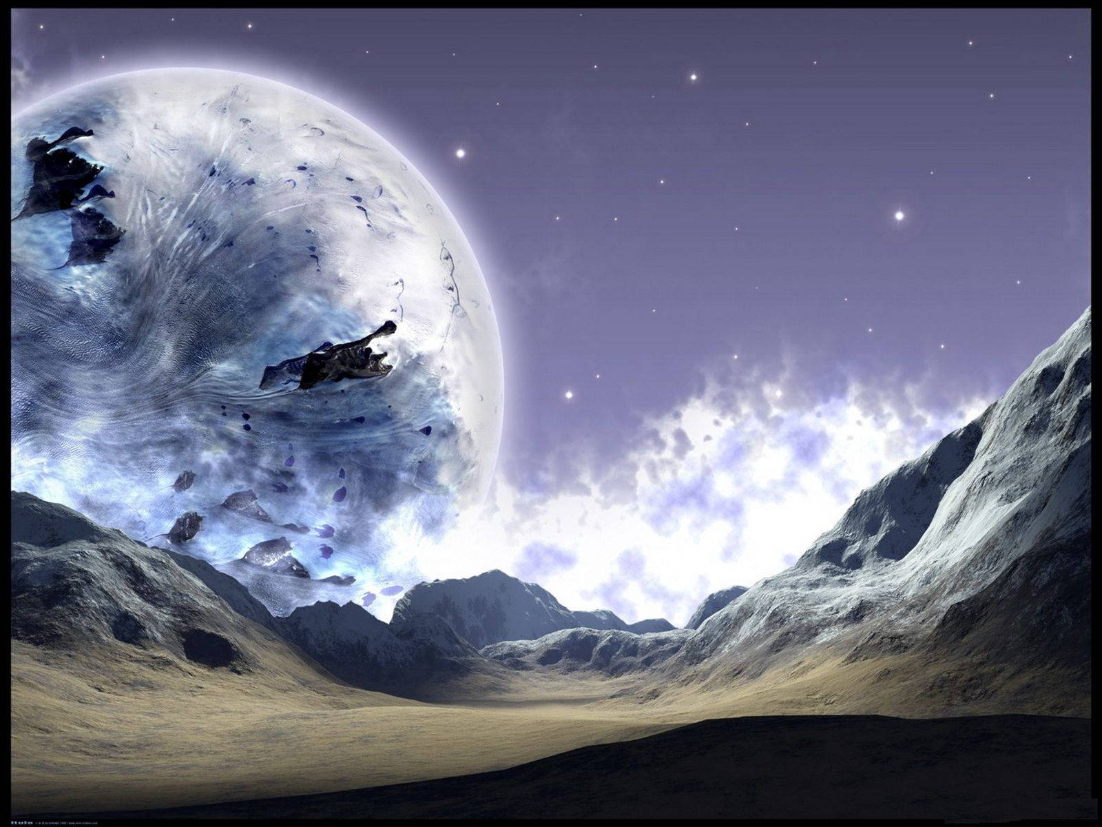 Frozen Alien Planet Wallpaper