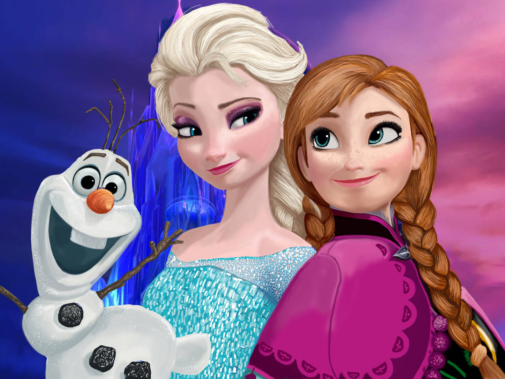 Frozen Elsa Anna Olaf Wallpaper