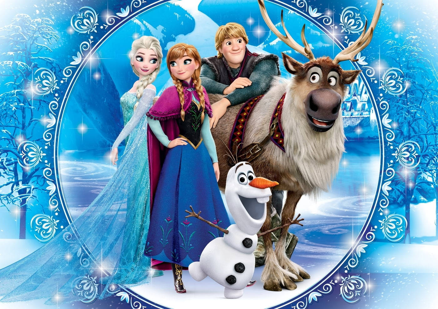 Frozen Elsa Characters Mirror Wallpaper