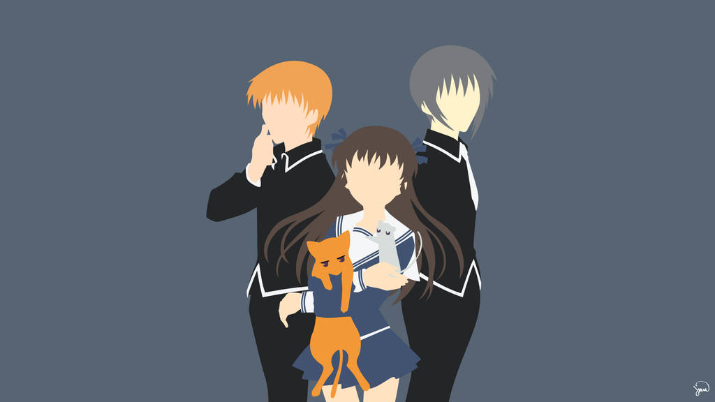 Fruits Basket Trio With Animals Wallpaper