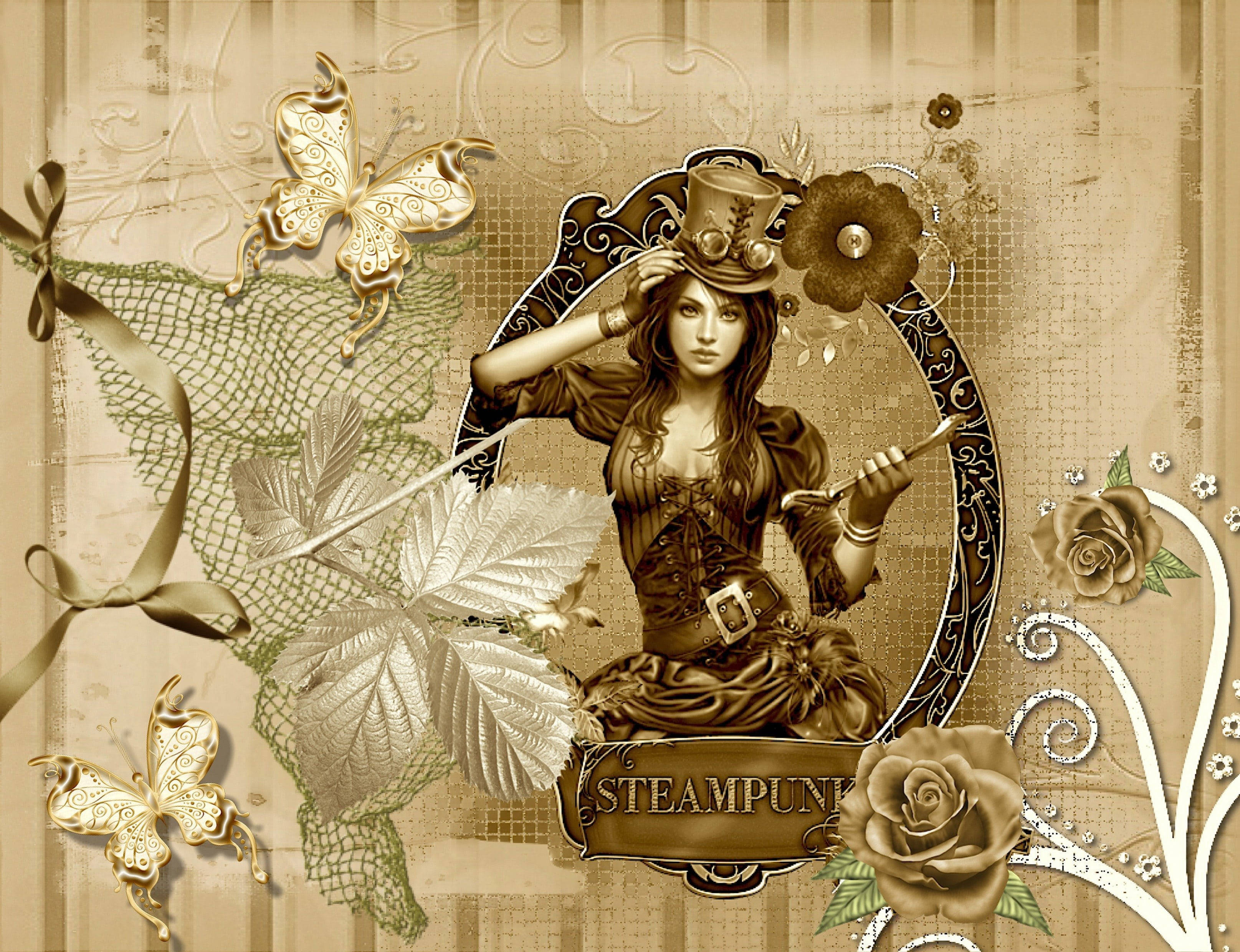 Full 4k Steampunk Sepia Wallpaper