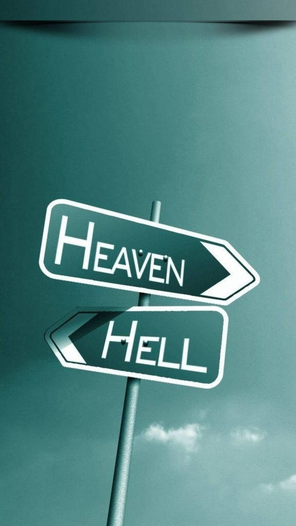 Full Hd Phone Heaven And Hell Signages Wallpaper