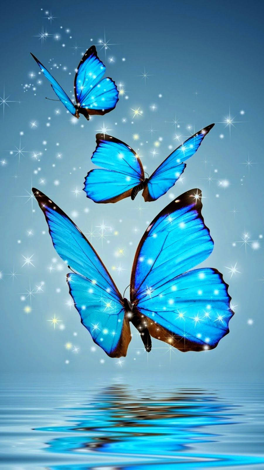 Full Hd Sparkly Butterflies Android Wallpaper