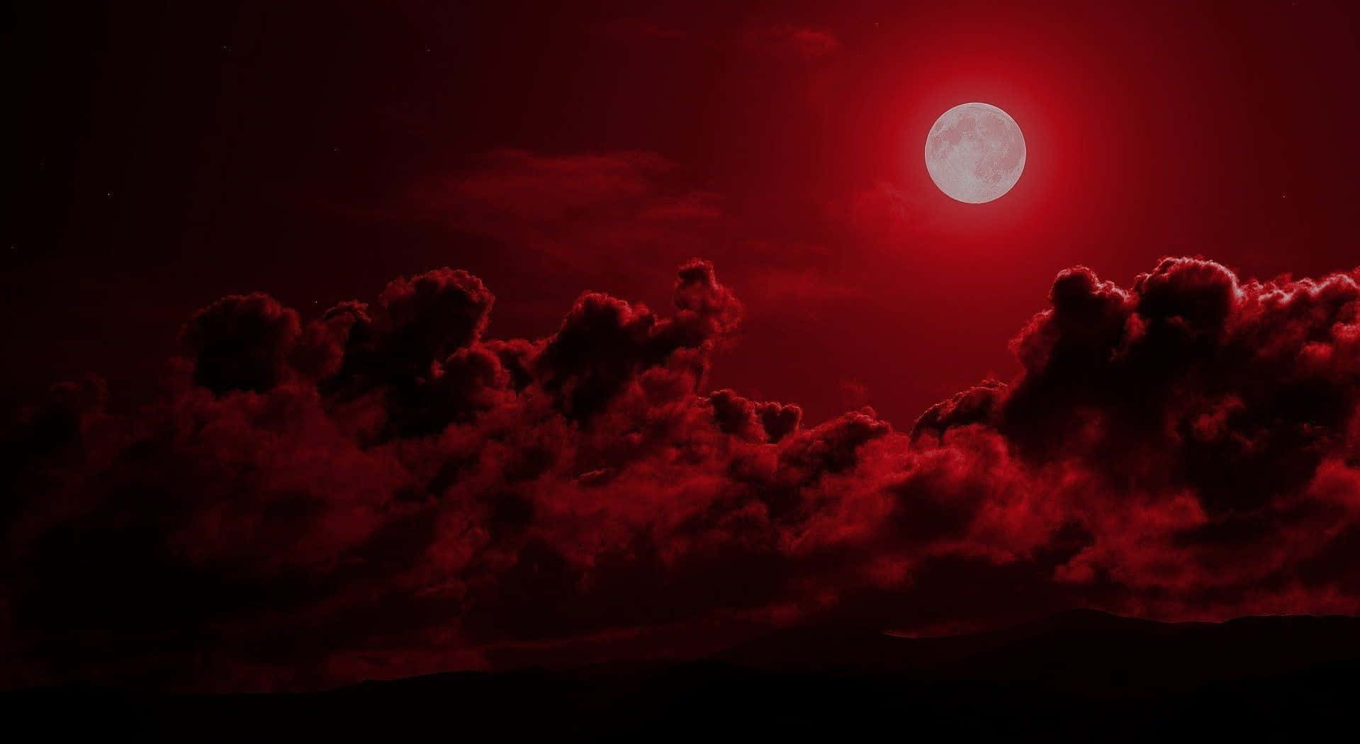 Full Moon Dark Red Aesthetic Wallpaper