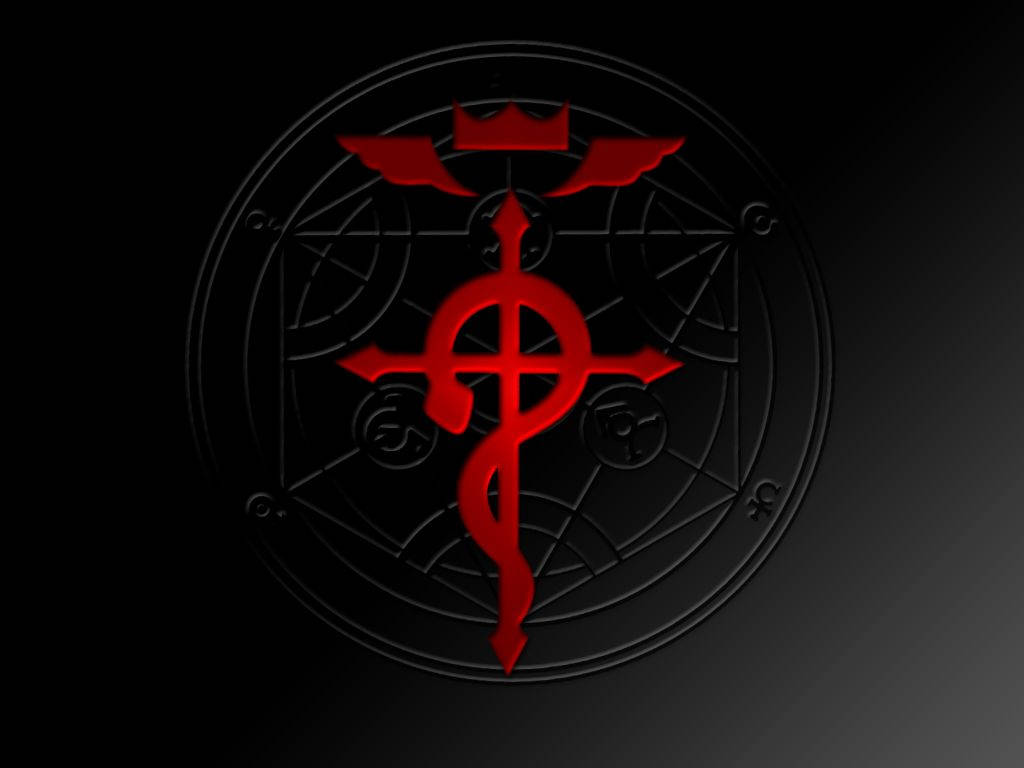 Fullmetal Alchemist Red And Black Symbols Wallpaper