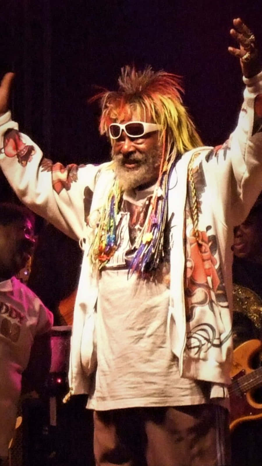 Funk Music Mastermind George Clinton In Concert Wallpaper