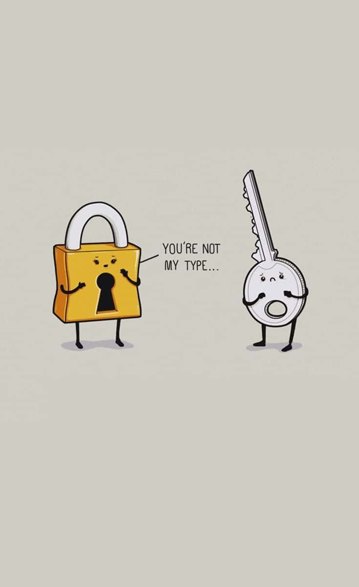 Funny Clean Padlock Key Wallpaper