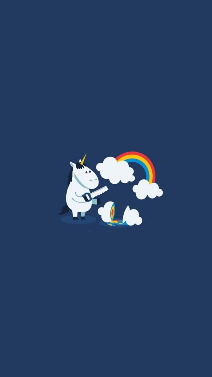 Funny Iphone Unicorn Blue Aesthetic Wallpaper