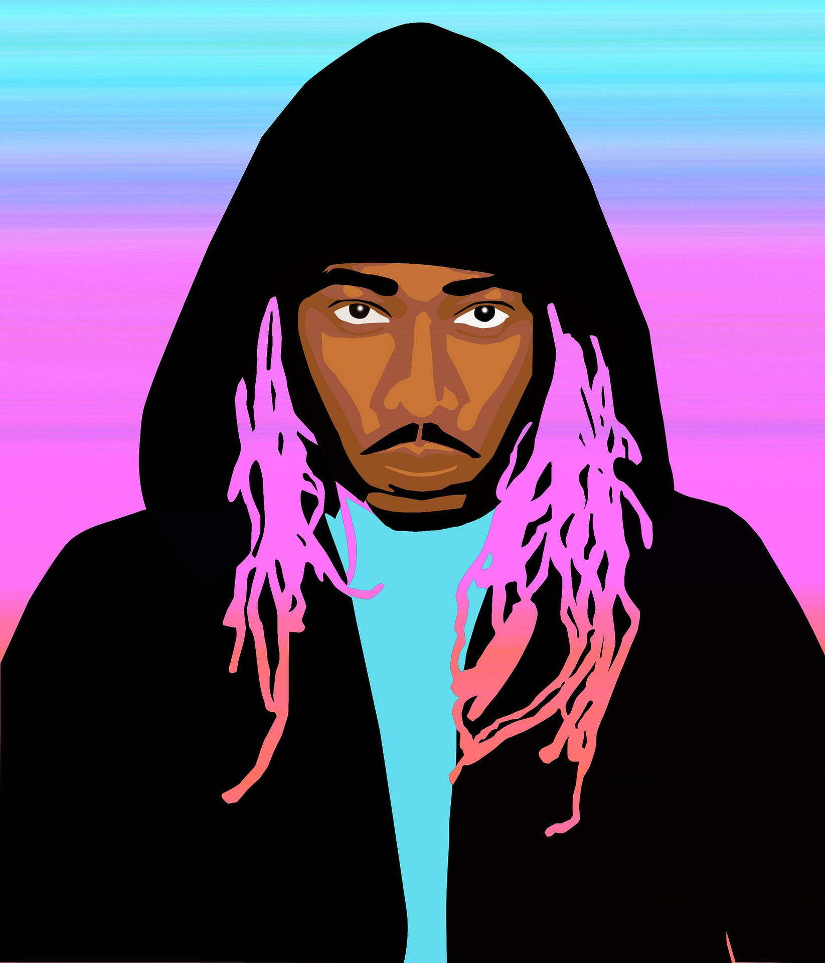 Future Rapper Pink And Blue Art Wallpaper