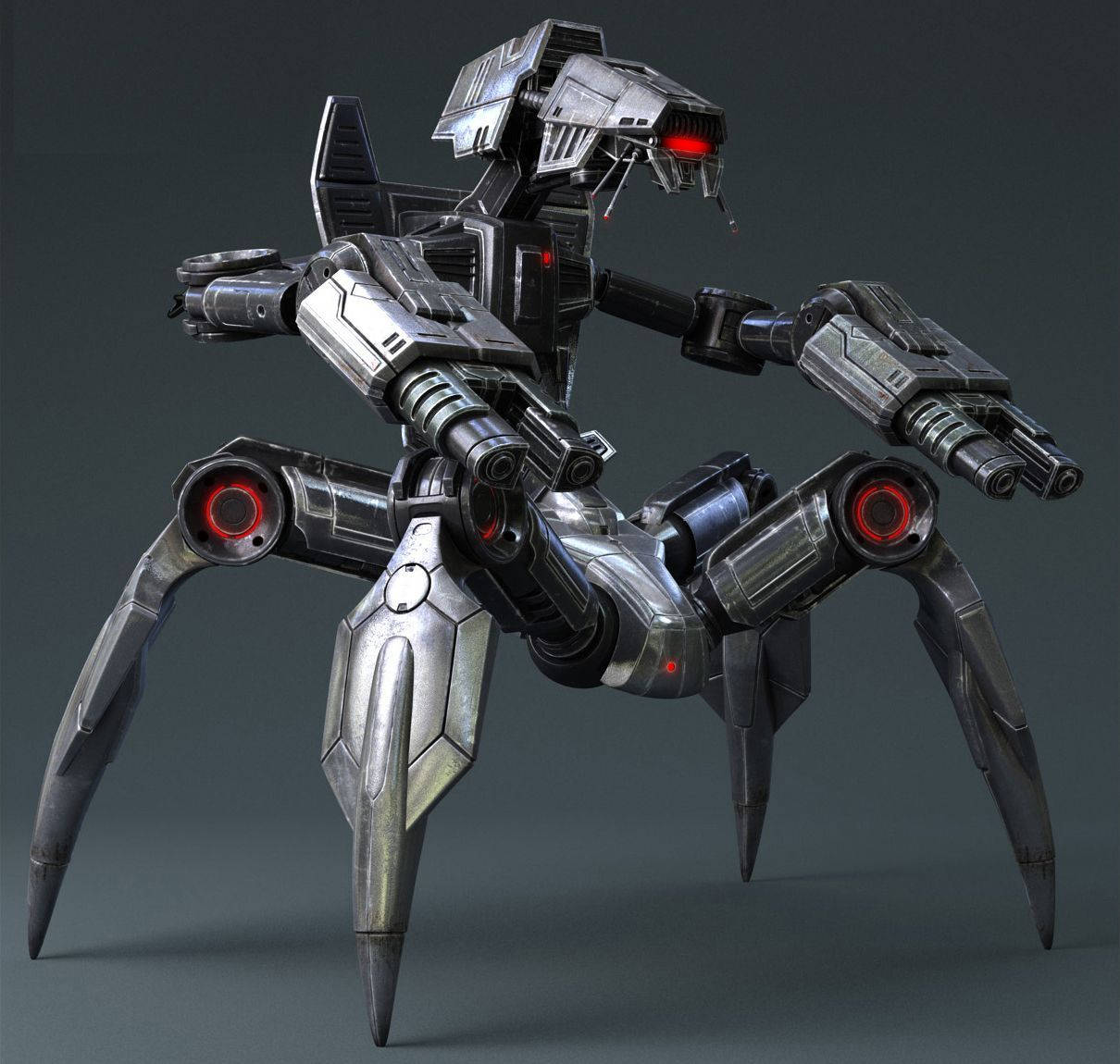 Futuristic Four-legged Droid In Action Wallpaper
