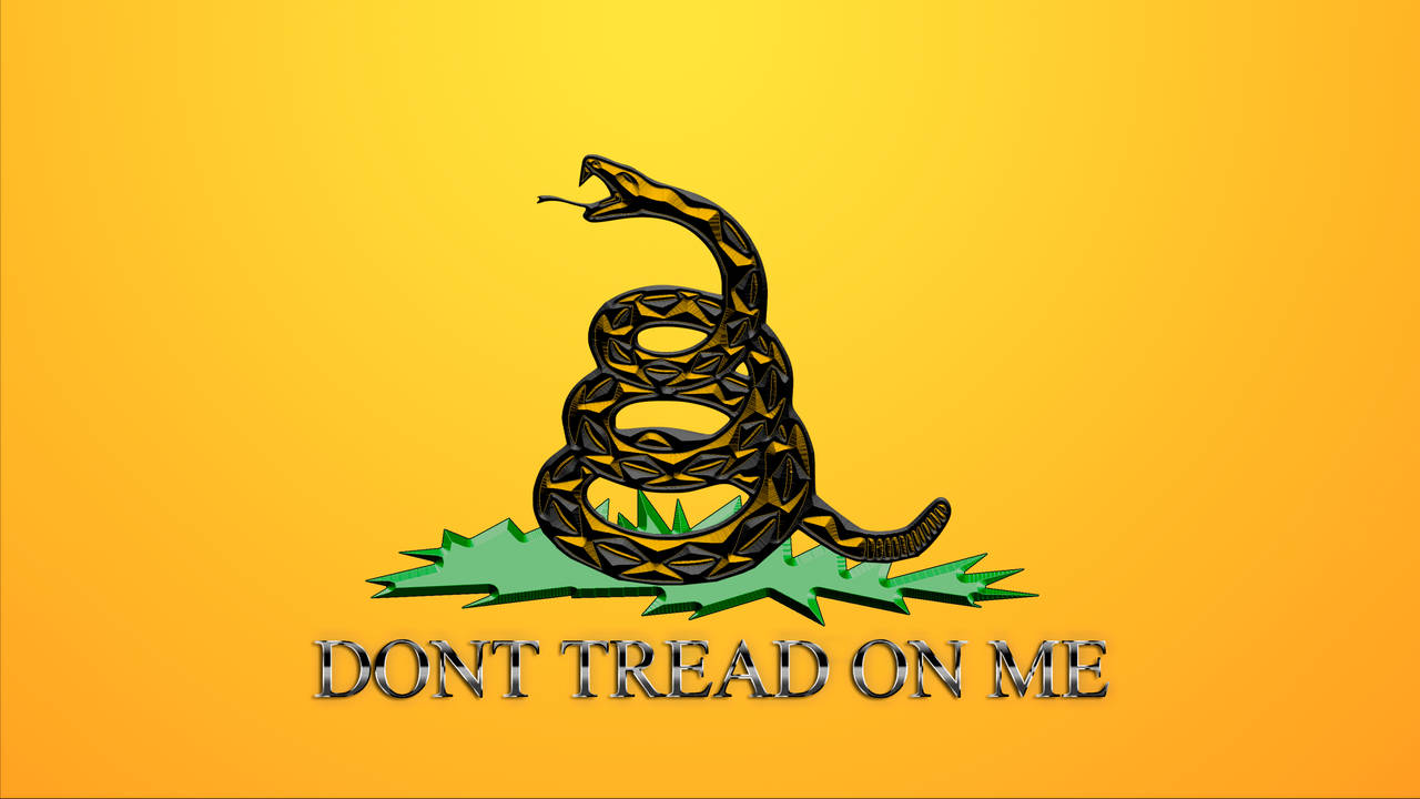 Gadsden Flag Coiled Black Snake Wallpaper