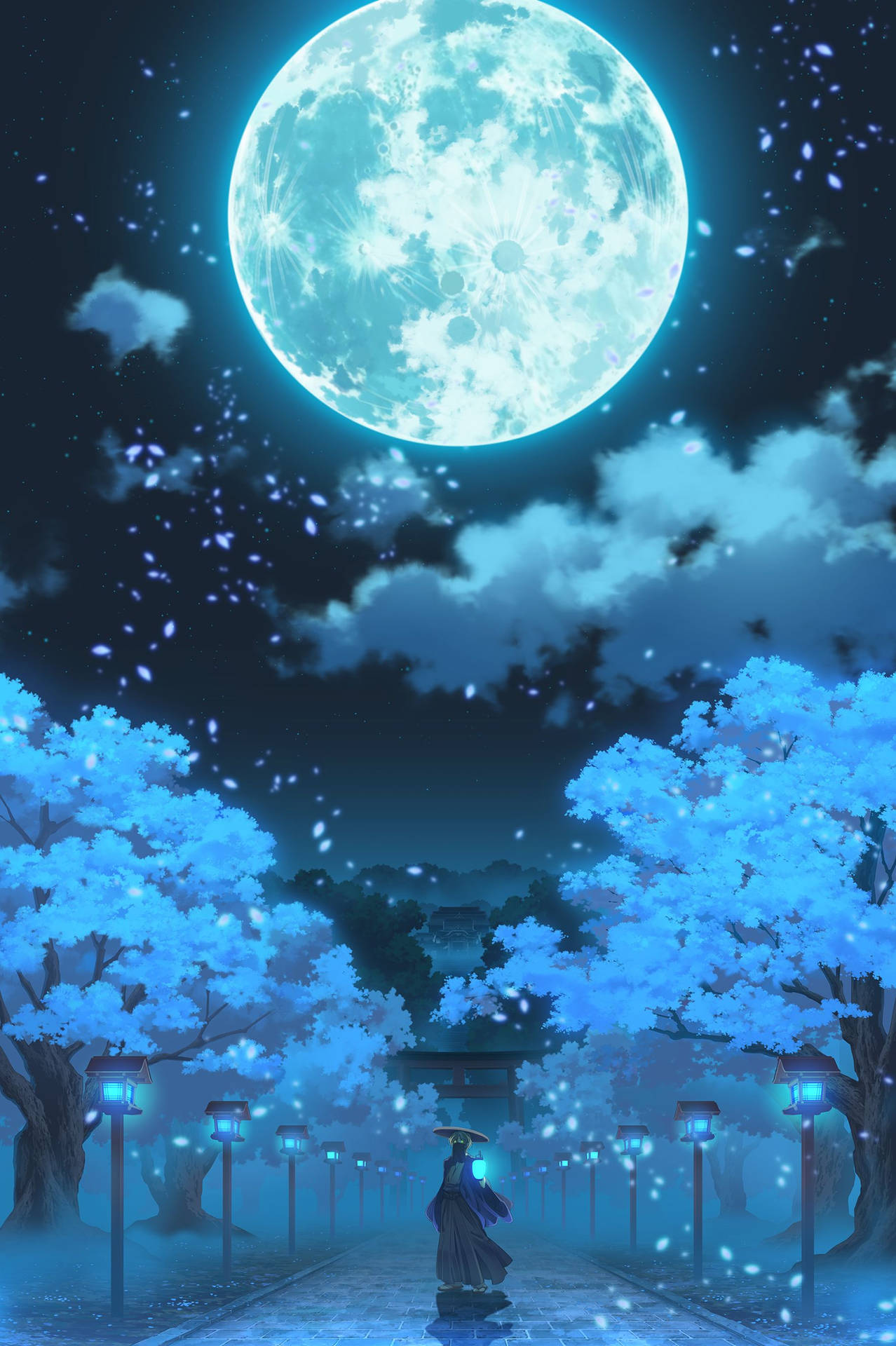 Download free Galaxy Moon Anime Art Wallpaper - MrWallpaper.com