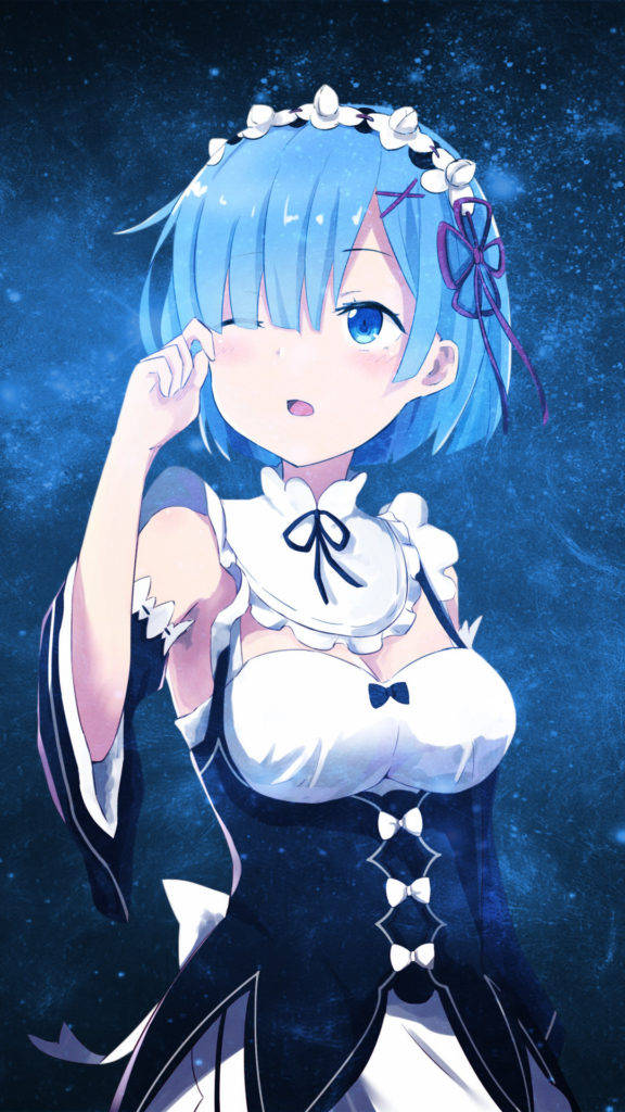Galaxy Phone Background With Re:zero's Rem Wallpaper
