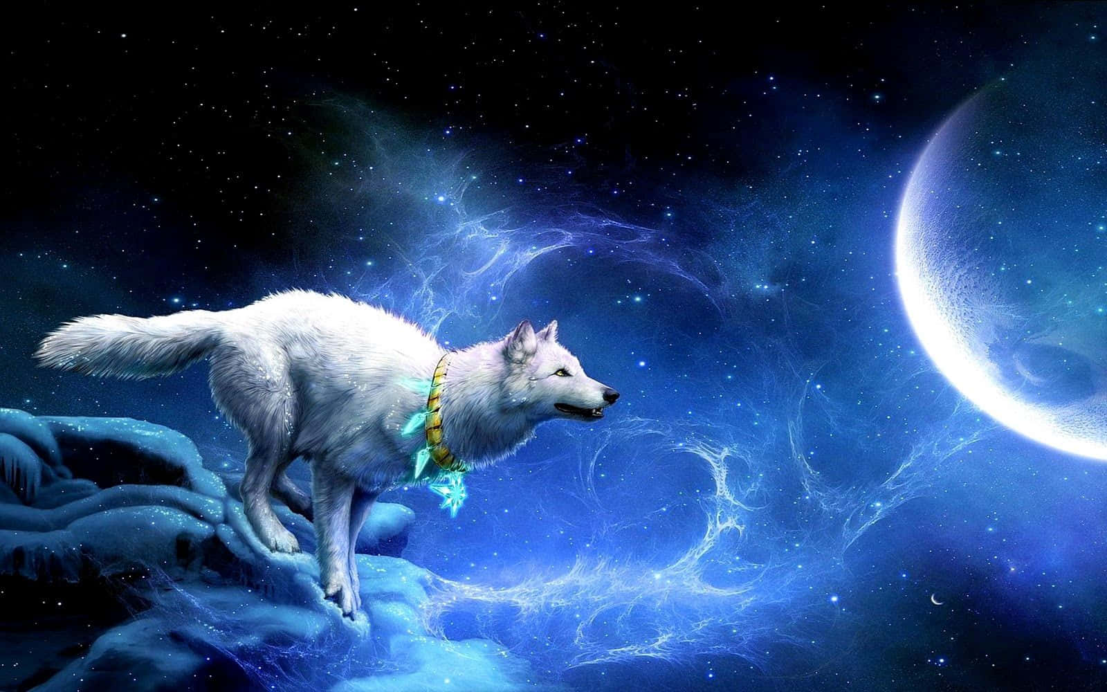 Galaxy Wolves Iphone Screen Theme Wallpaper