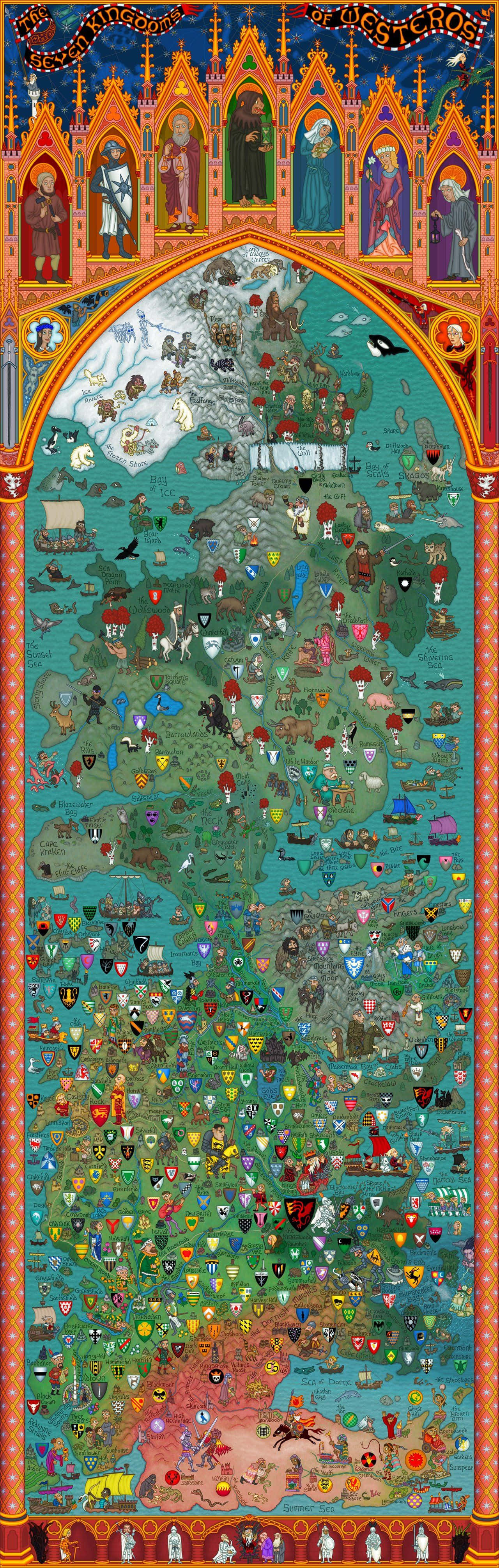 Game Of Thrones Map Art Icons Wallpaper