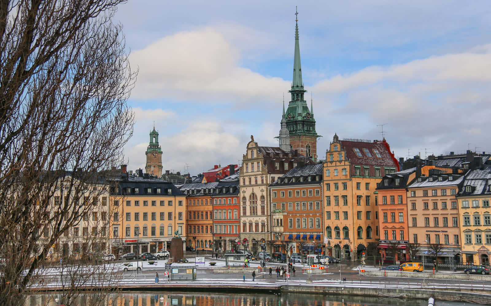 Gamla Stan Roadway Buildings Wallpaper