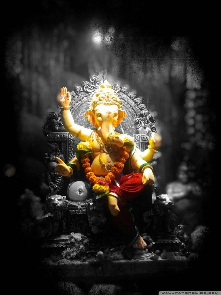 Ganesh 3d Altar Statue Wallpaper