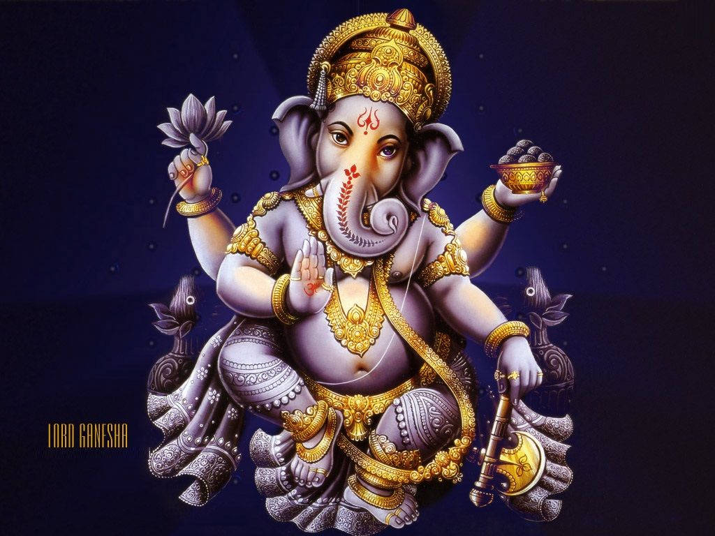 Ganesh 3d With Four Arms Wallpaper