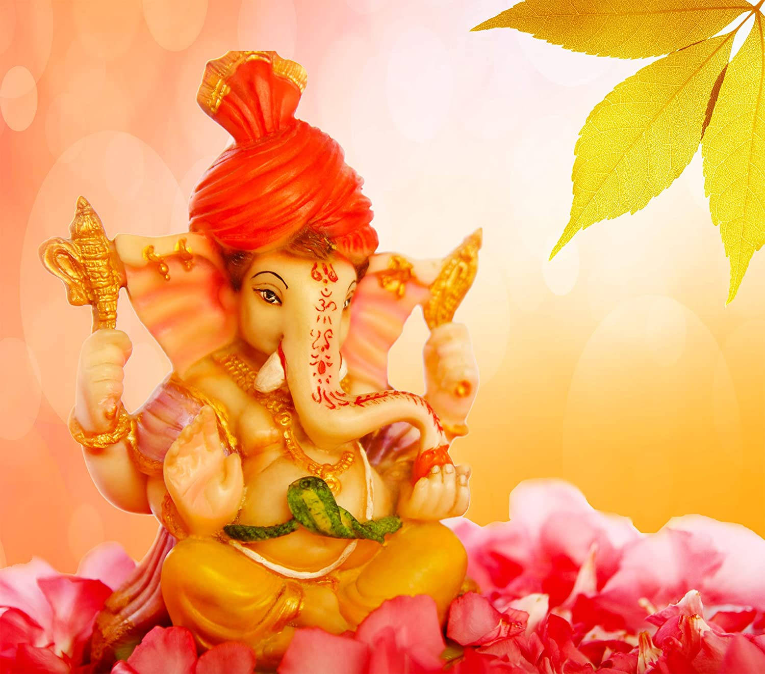 Ganesh 3d With Red Turban Wallpaper