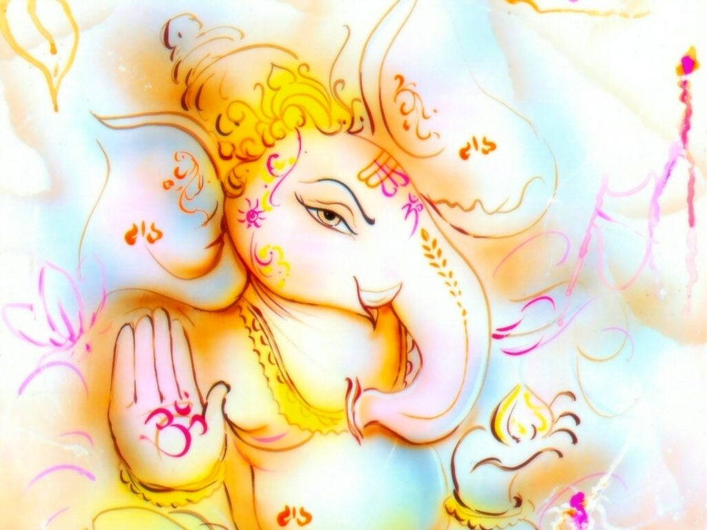 Ganesh Ji Hd Beautiful Drawing Wallpaper