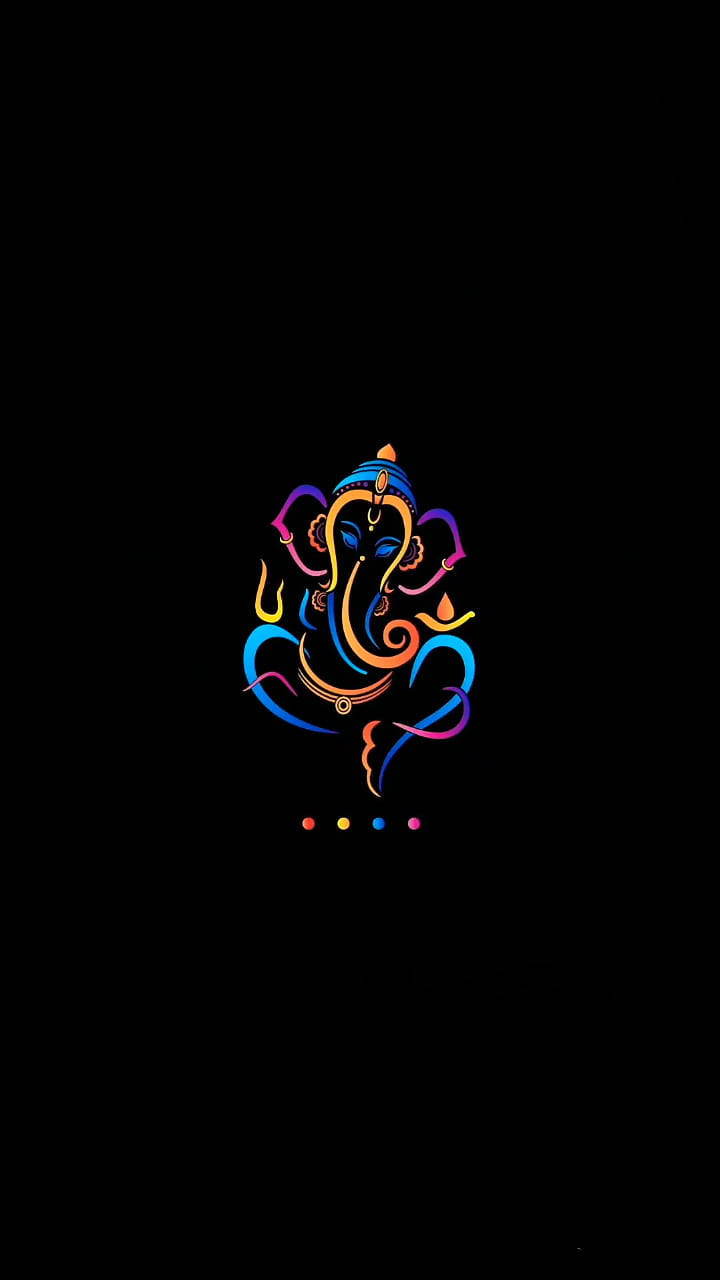 Ganesh Ji Hd Colorful Gradient Drawing Wallpaper