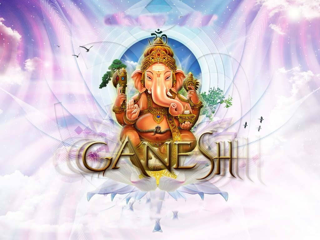 Ganesh Ji Hd Lilac Heaven Background Wallpaper