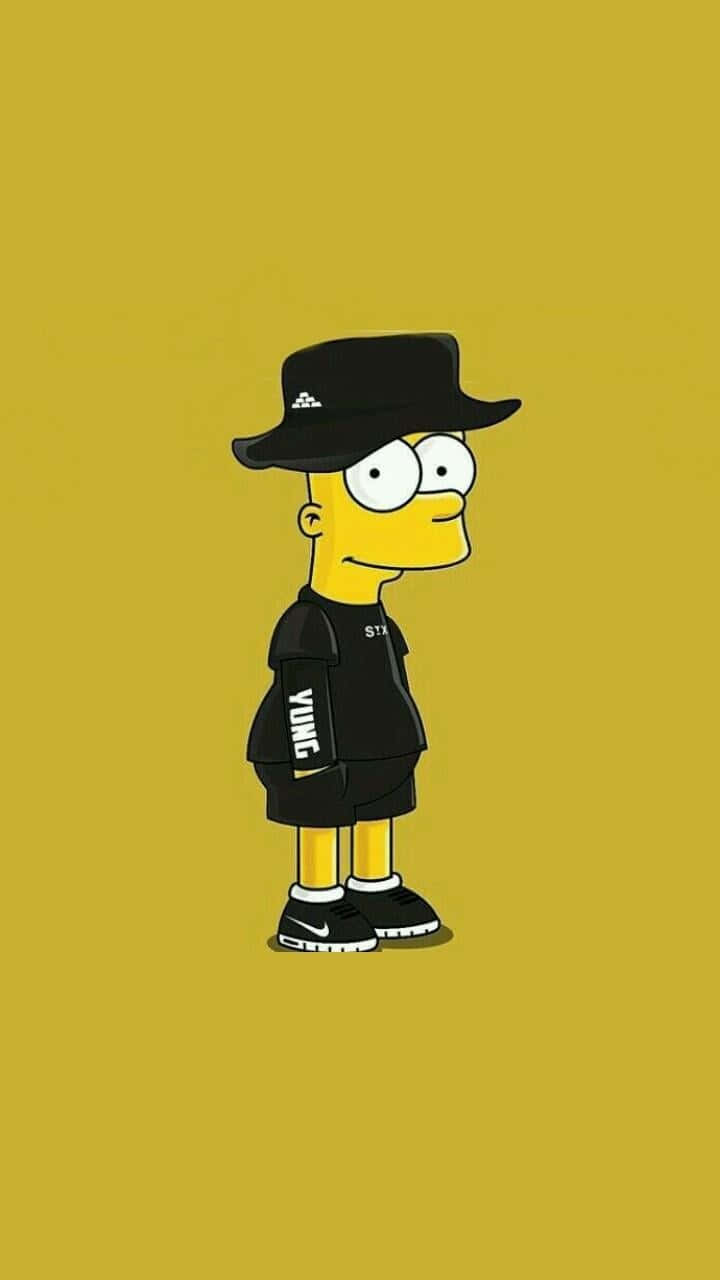 Gangster Bart Simpson Strikes A Cool Pose Wallpaper