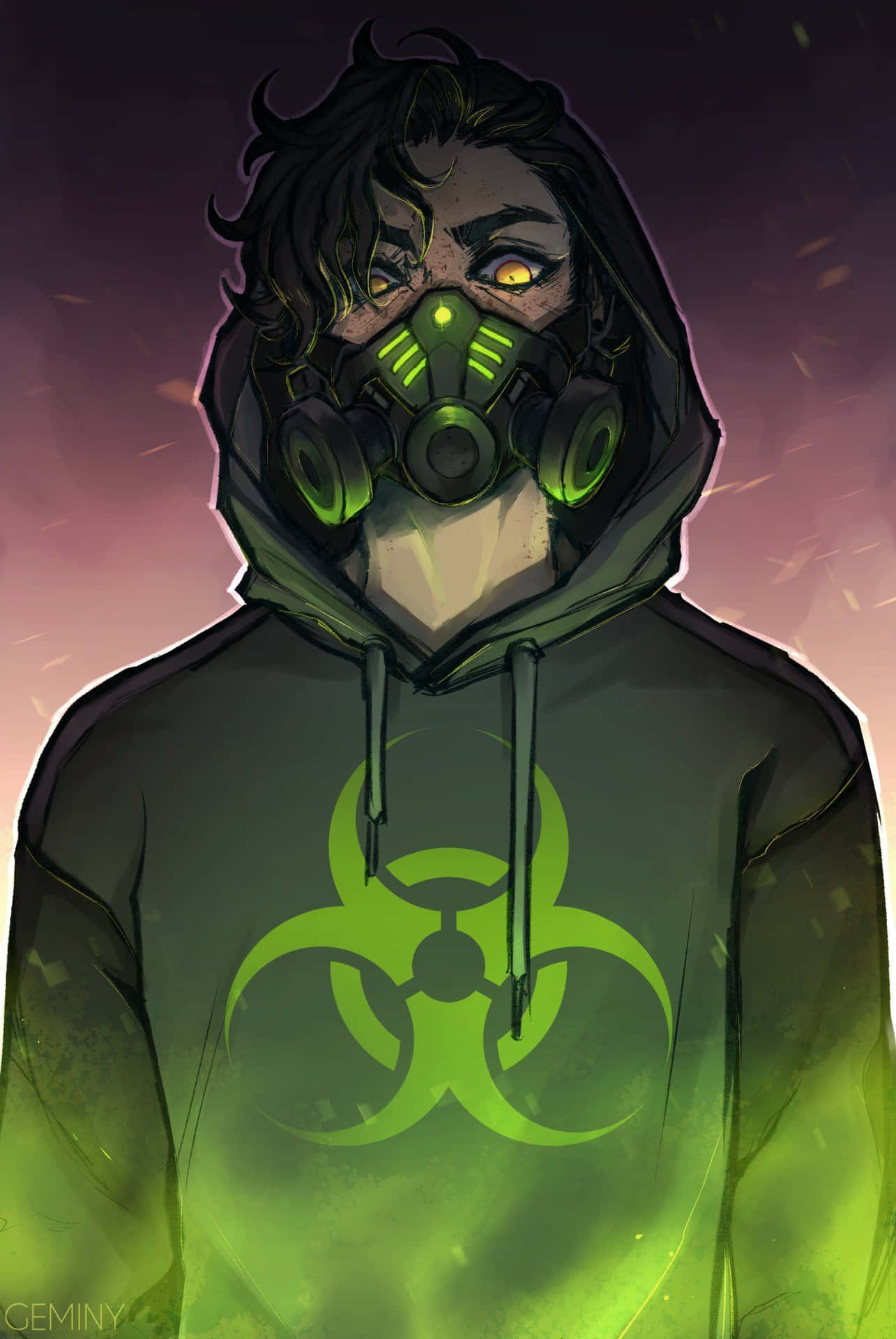 Download free Gas Mask Boy Neon Green Wallpaper - MrWallpaper.com