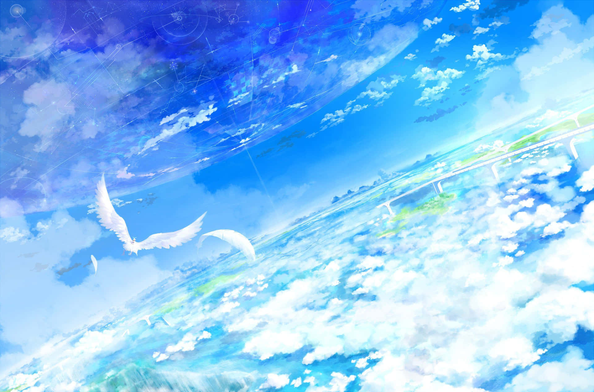 Download free Gazing At The Beautiful Anime Sky Wallpaper - MrWallpaper.com