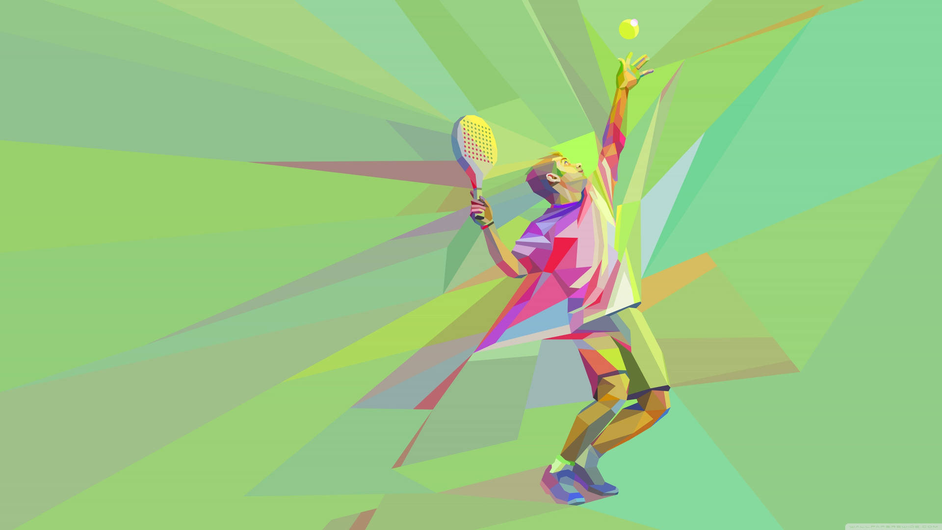 Tennis ball character design. wallpaper. free space for text. posters for  the wall • posters white, wallpaper, vector | myloview.com