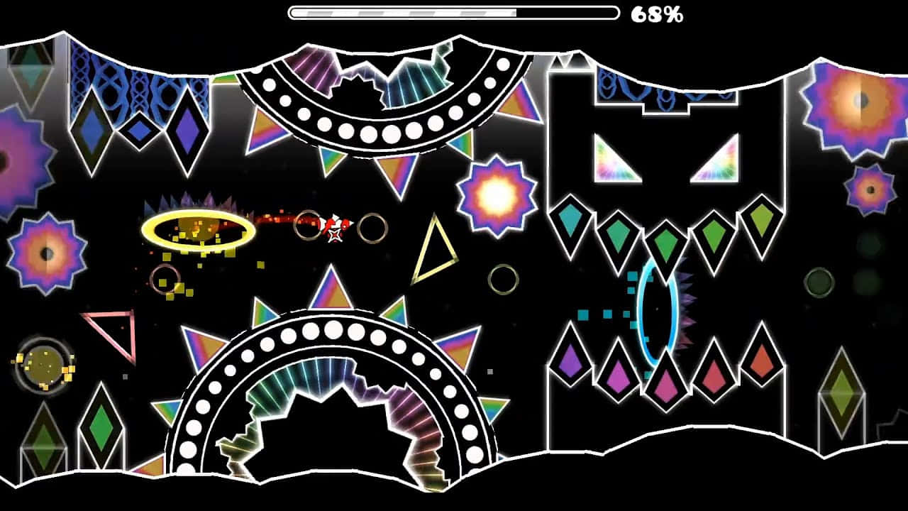 Geometry Dash Black And White Level Wallpaper