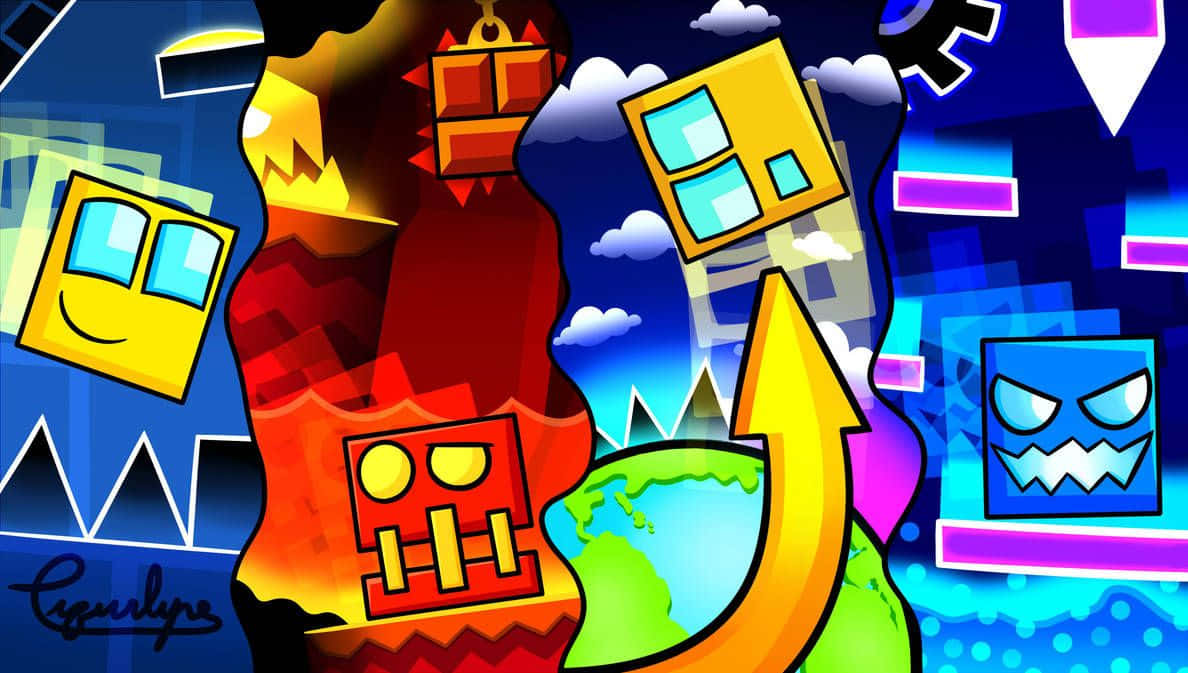 Geometry Dash Cartoon Wallpaper