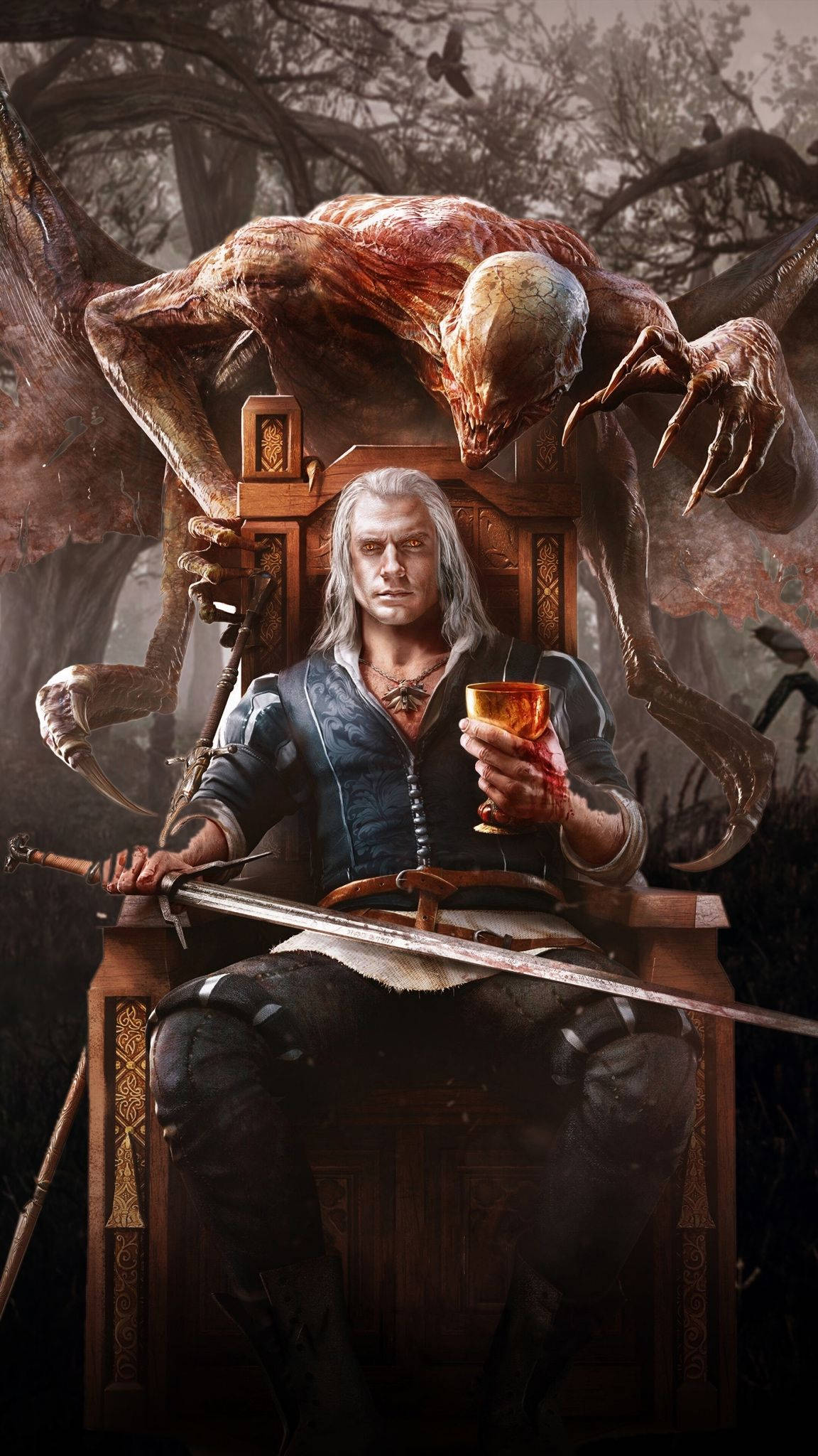Geralt By Henry Cavill In Witcher 3 Iphone Wallpaper